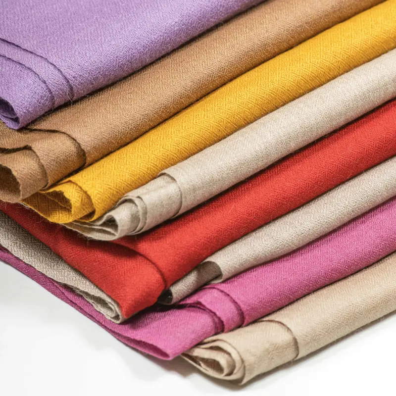 Folded Lamb wool shawls in assorted colours